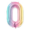 Picture of FOIL BALLOON NUMBER 0 PASTEL RAINBOW 34 INCH